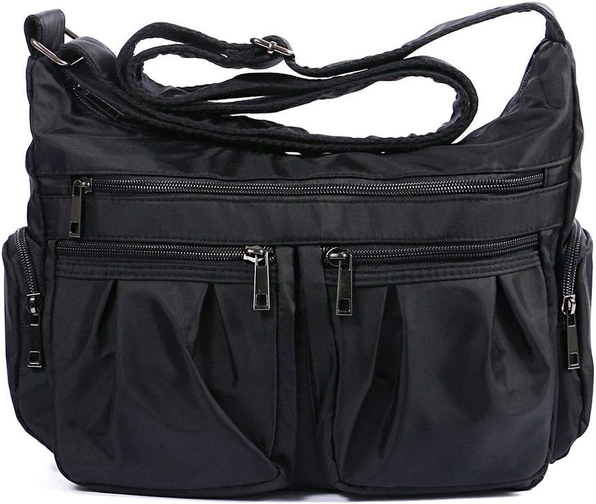 RFID Blocking Crossbody Bags for Women Lightweight Nylon Shoulder Bag Water Resistant Travel Purses Multi Pocket Work Bag