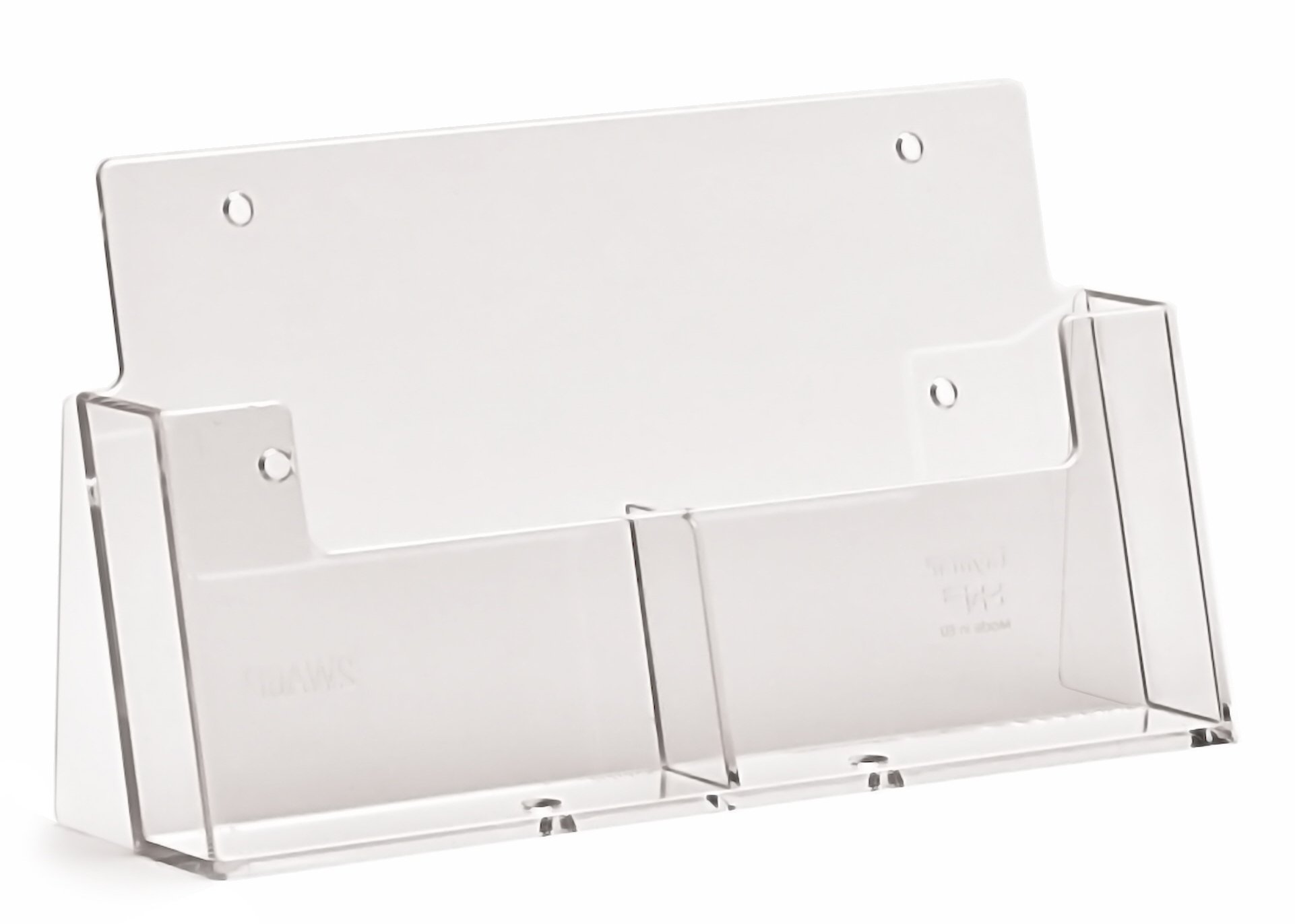 Taymar A6 Portrait Leaflet Counter Stand with 2 Pockets - Clear