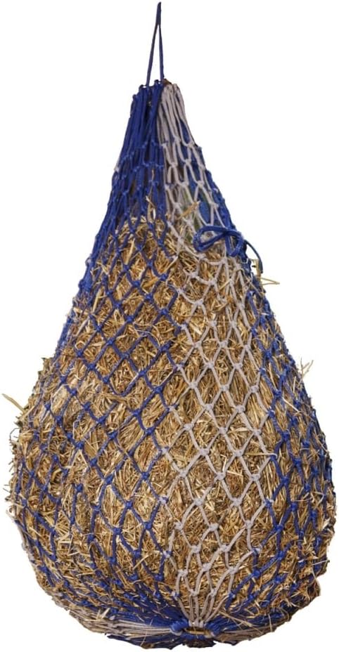 LeMieux Hippo Hay Net Horse Greedy Feeder in Navy and Grey - Durable Long Lasting Yard Feeding Bag with Small Holes - One Size