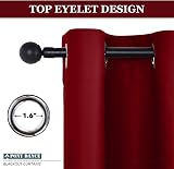 PONY DANCE Blackout Curtain Panel 52x54 Eyelet Thermal Insulated Red view 5