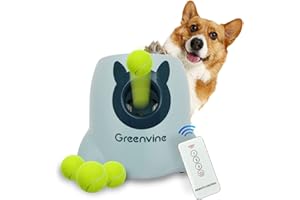 Greenvine Automatic Dog Ball Launcher Interactive Ball Thrower Fetch it Machine 6 Balls Included