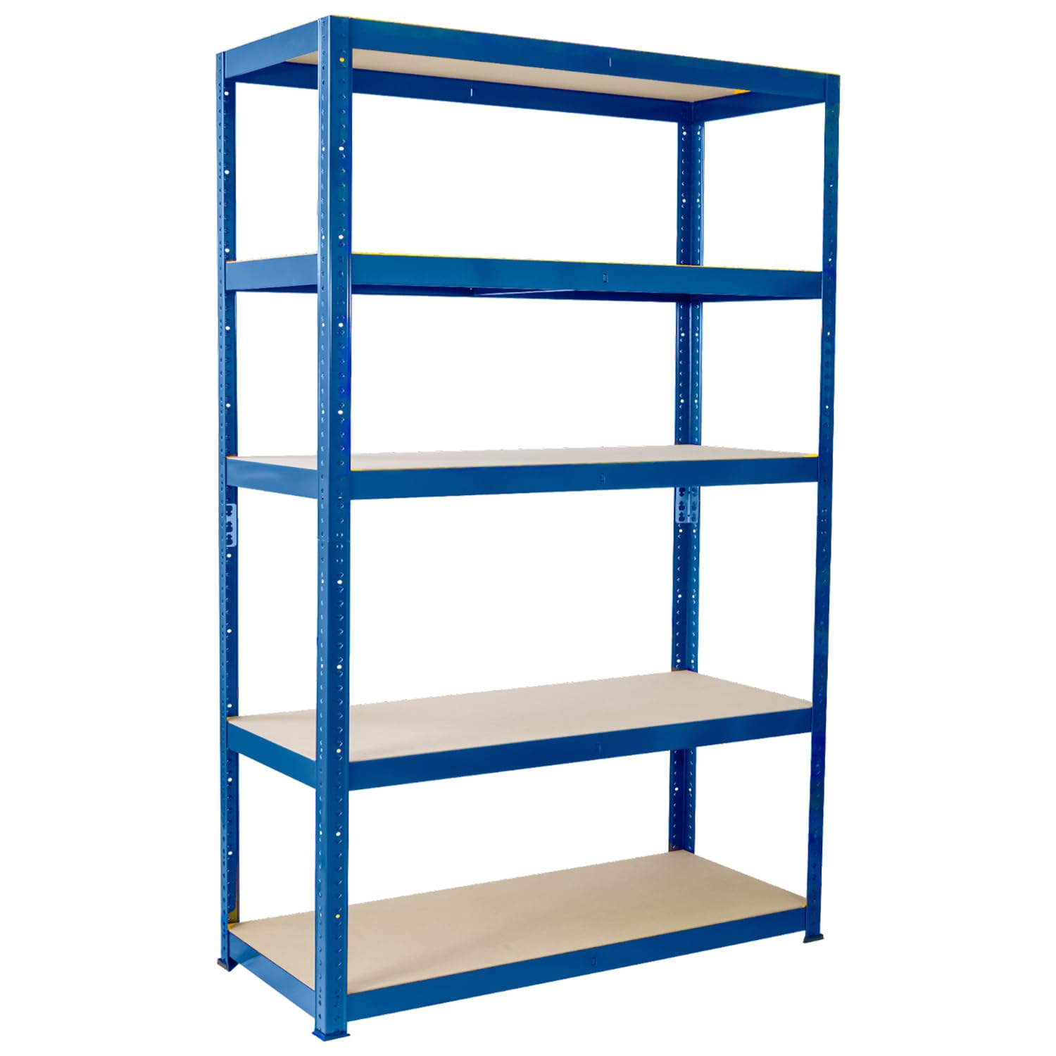 G-Rack G-Rack Garage Shelving Units - 180 x 90 x 45cm - Heavy Duty Racking - Shelves for Storage - 5 Bay - Blue - 5 Tier - 875KG Capacity (175KG Per Shelf) - Workshop, Shed, Office - 5 Year Warranty, 1 Bay, 0024