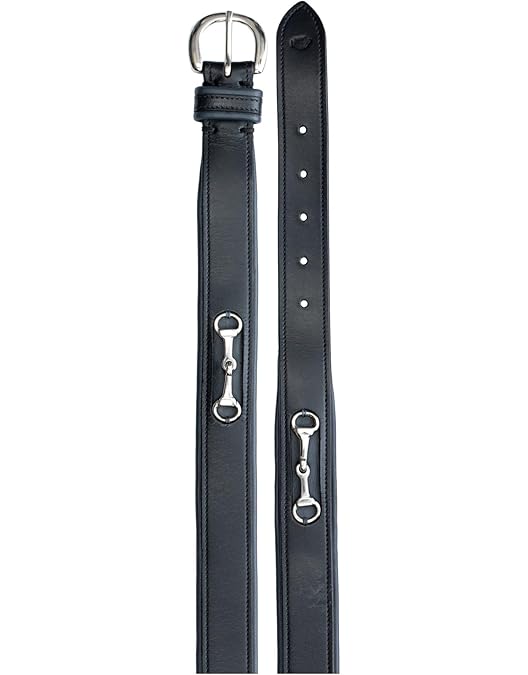Amazon.com : Tory Leather 1 Inch Snaffle Bit Belt 1x24 Black