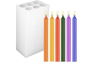 KACKAIDI 6-Cavity Long Cylinder Mold for Candle Making, 5.5Inch Cylinder Silicone Candle Mold Long Pillar Silicone Mold for Wax Candle Making