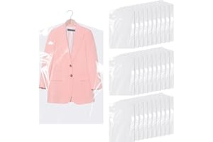 TranRantic 30 Pack Clear Garment Bags, 35.4 Inch Plastic Garment Bags Dustproof, Long Clothes Covers, Waterproof Suit Cover B