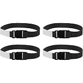 uxcell 4 Pcs Laundry Strap w/Buckle Replacement Household Cleaning Loop | Black Multipurpose Wash Care Utility Athletics Accessories Tools Storage