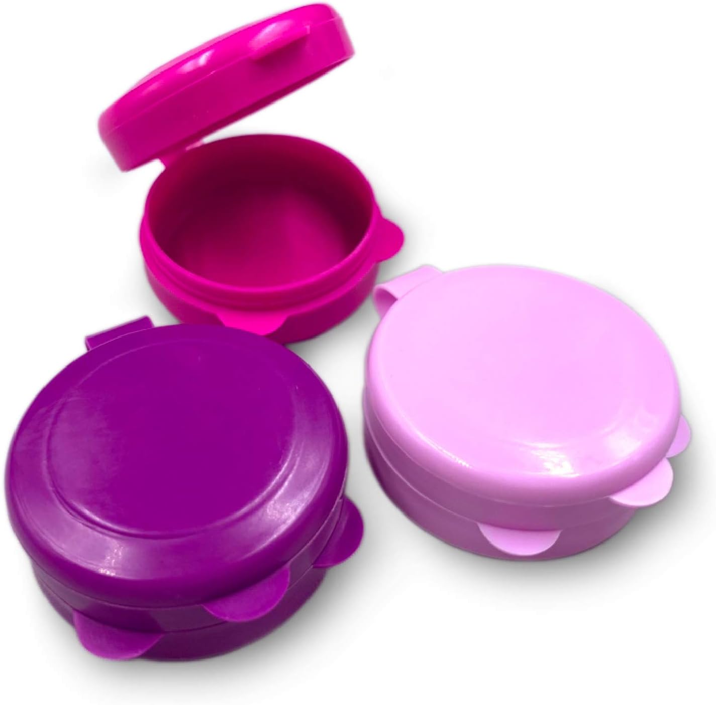 3 Pack - Open Lid Round Pill Box Organizer Pocket Small case Holder,Daily containers. Medicine Holder, Ideal for Medication, Vitamin, Supplement, Perfect Travel: Health & Personal Care
