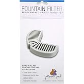 Pioneer Pet Replacement Filters for Ceramic &amp; Stainless Steel Fountains, Raindrop Filters (3 Filters),White