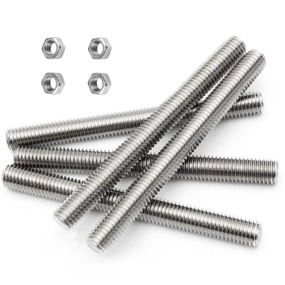 FarDeer Fully Threaded Rod,M6/M8/M10 304 Stainless Steel Long Threaded Screw,Right Hand Threaded Rods Bar Studs. (M8x250mm*2pcs)