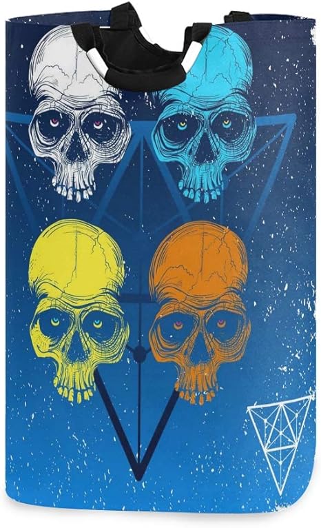 Amazon Geevosun ランドリーバスケット スカルイラストヒップスタースタイルの散髪 ランドリーバッグ 洗濯かご おりたたみ 洗濯カゴ おしゃれ 収納ボックス おもちゃ収納 ランドリー収納 オンライン通販
