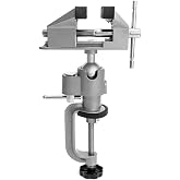 QWORK 3" Universal Tabletop Clamp Vice Tilts Rotate 360&deg;, Portable Work Bench Vise for Drilling, Woodworking,Jewelry Making, Mental working