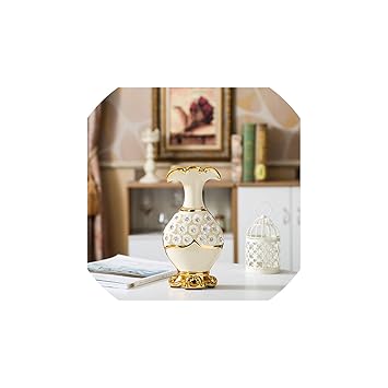 Amazon Com Flower Gilded Holder Decor Ceramic Flower Vase