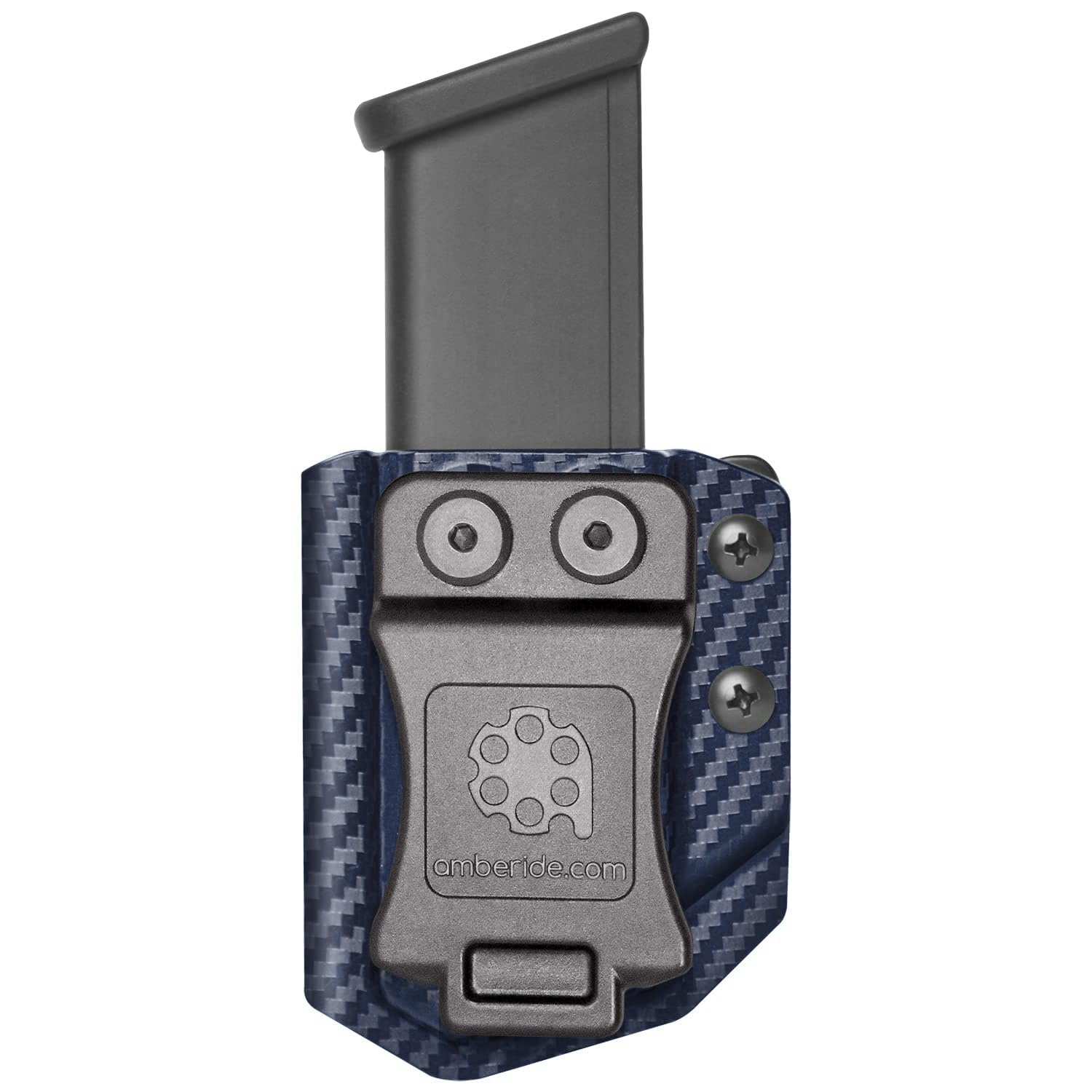 Universal Mag Carrier - IWB/OWB Double/Single Stack Mag Holster - 9mm/.40/.45ACP (Police Blue Carbon Fiber) Image