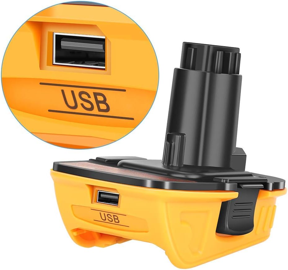 DCA1820 Battery Adapter for Dewalt 18V to 20V Tools Convert for Dewalt 18V NiCad & NiMh Battery Tools DC9096 DW9096 DC9098 DC9099 DW9099（USB Converter）