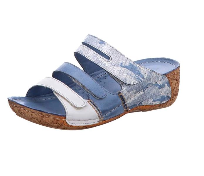 Gemini 032172-83-808 Schuhe Damen Clogs Pantoletten Camouflage blau