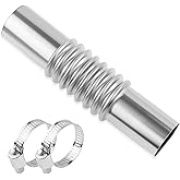 Exhaust Pipe Connector with 2PCS Pipe Clamps,Straight Pipe Exhaust Kit for Automotive Replacement Exhaust Pipes,Universal Car