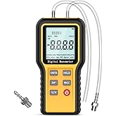 Manometer Gas Pressure Tester, Digital HAVC Manometer Dual-Port Air Pressure Meter with Backlight and Data Record Function, P