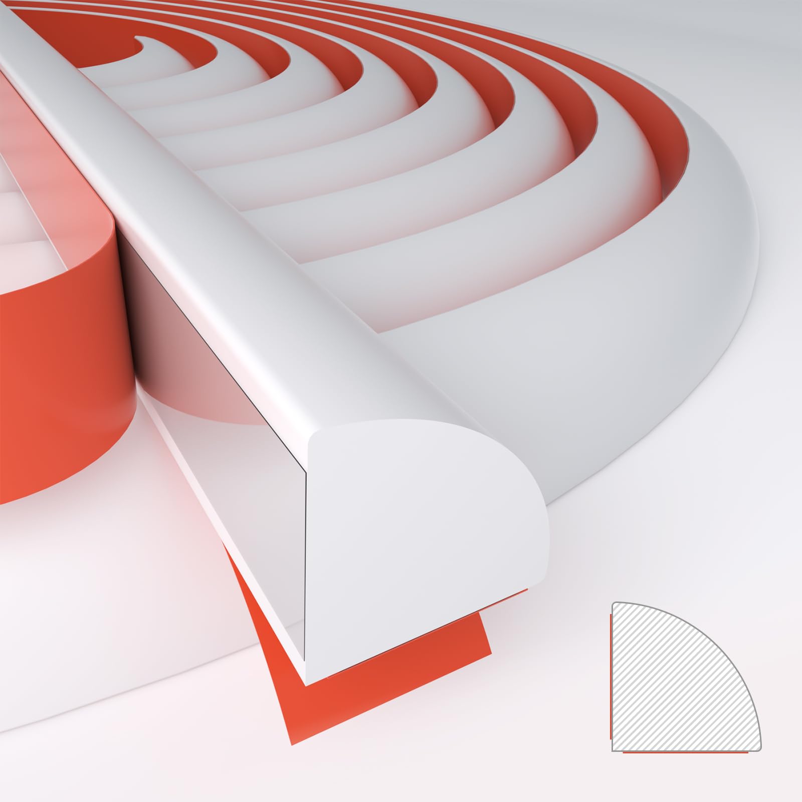 Flexible Silicone Quarter Round Molding - Peel & Stick Self-Adhesive ...
