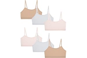 Rene Rofe Girls’ Training Bra – Only Girls Bra for Girls – 6 Pack Comfort Stretch Cami Bralette (7-14)