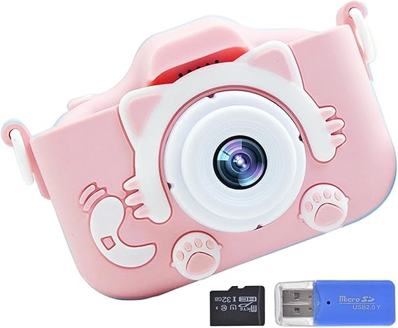 ZQYX Kids Digital Camera Upgrade 2000W Pixels Kids Selfie Camera X5S Childrens Digital Camera HD IPS Dual Lens Leather Case Photograph And Video