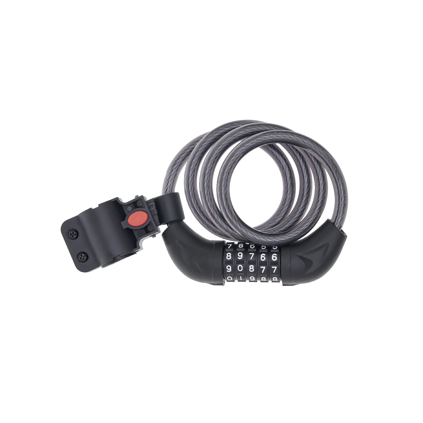 Newrban | Bicycle and Scooter Lock with Spiral Chain – Insulated and Thermal Cover – 5-Digit Combination Lock – Fixing with Stand – Black