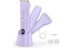 DUMITE Bikini Trimmer Electric Razors for Women,3 in 1 Body Hair Removal Kit for Face,Pubic,Arm, Leg, Armpit, Bikini Trimmer,Painless IPX6 Waterproof Rechargeable Portable Lady Shavers Wet & Dry Gifts