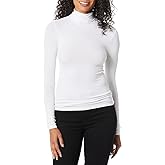Enza Costa Womens Rib Fitted Long Sleeve Turtleneck Top