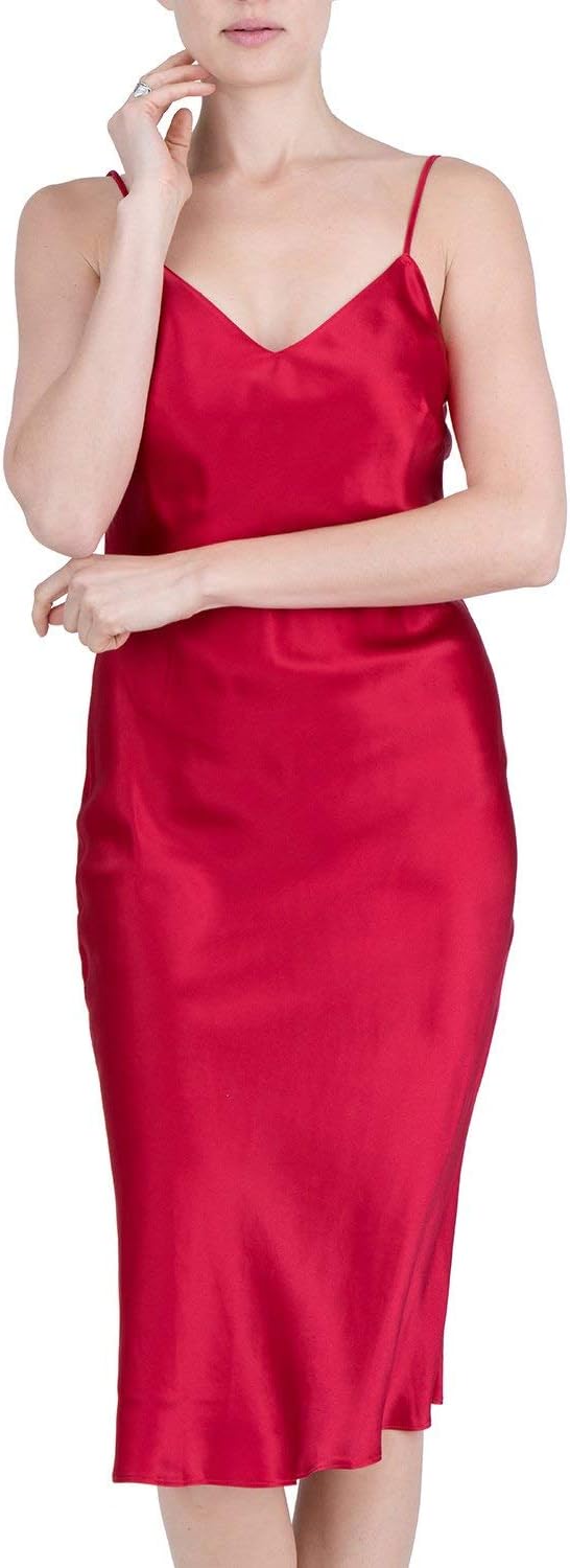 OSCAR ROSSA Women's Luxury Silk Sleepwear 100% Silk Full Slip Chemise Lingerie Nightgown