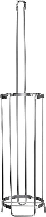 Croydex Freestanding Toilet Roll Holder Chrome Plated Bathroom Storage Caddy view 2