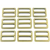 DGOL 10pcs 1 inch Zinc Alloy Slider Tri-glide Buttons Webbing Strap Tri Glide Buckle Fastener (Bronze)