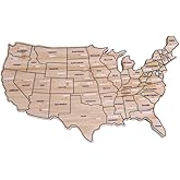 BambooVast United States of America Shaped Patriotic Map of USA Serving and Cutting Board, Wall Kitchen Decor - For Decoration or Cooking and Entertaining