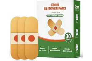 JEWII ENVI Corn Removers for Toes & Feet - 40% Salicylic Acid Extra Strength, 30 Count Medicated Pads with Strong Adhesion | Overnight Corn Removal & All Day Protection