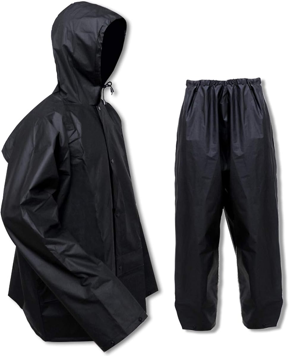 Rain Suit for Men Women EVA Ultra-Lite Waterproof Protective Rain Coat Jacket with Pants Rain Gear Workwear: Clothing