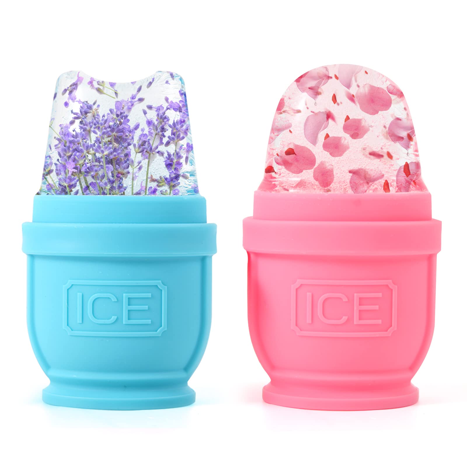 Photo 1 of BFASU 2 Packs Face and Body Ice Roller, Silicone Ice Cube for Puffiness, Pain Relief, Cold Therapy Ice Cup Molds Massage Tool