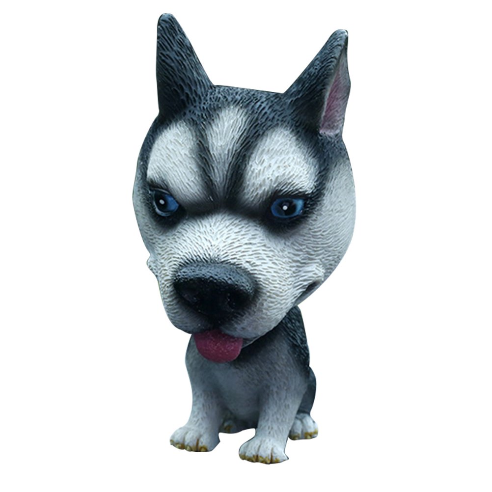 Nodding Dog Car Interior Ornaments Accessories Standing Posture Shakes Head Dog Decorations (Huskie)