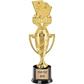 Crown Awards Cornhole Trophy, 14" Gold Cup Cornhole Trophies, Enter Your Own Engraving Prime