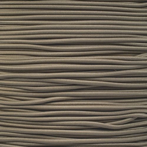 Golberg 1/8 Inch Diameter Shock Cord - Elastic Stretch Rope for Custom Bungee Lengths - (Tan, 25 Feet)