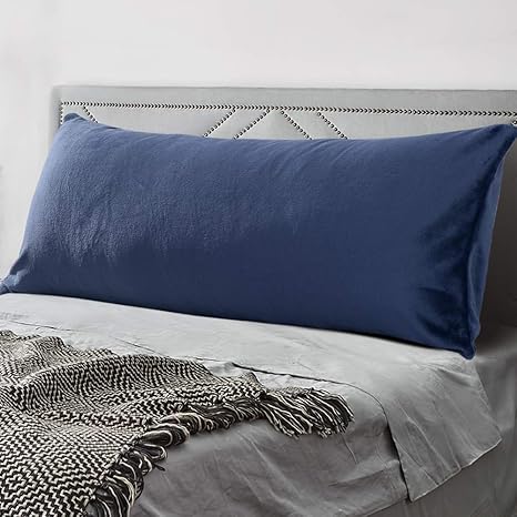 Amazon Com Panku Body Pillow Cover Body Bolster Cover Pillowcase Soft Body Pillow Cover 21 X54 Navy Blue Home Kitchen