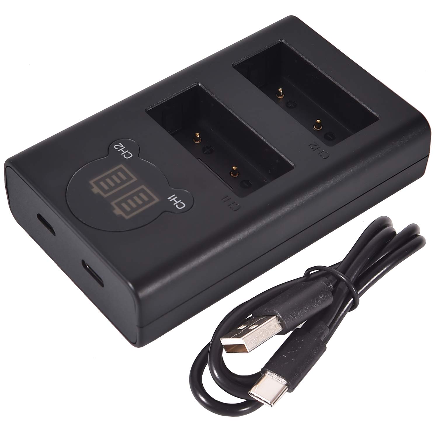 DSTE Dual USB Charger with LCD Display Compatible for NP-W126, NP-W126S and FUJI HS30 EXR, HS30EXR, HS33 EXR, HS33EXR, HS50 EXR, HS50EXR, X-A1, XA1, X-E1, XE1, X-M1, XM1, X-Pro1, XPro1, X100V