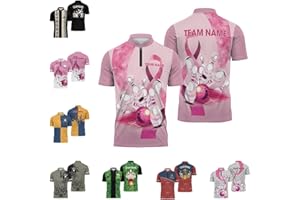 Dabdab Bowling Bowling Zip Jerseys with Strike Graphic On It Custom Zipper Tshirt with Stand Collar for Teenager
