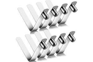 Moxweyeni 8 Pieces Push Button Spring Clips Tent Pole Clips Stainless Steel Kayak Paddle Spring Snap Clips Locking Tube Pin for Camping Kayak Paddle Tent Pole