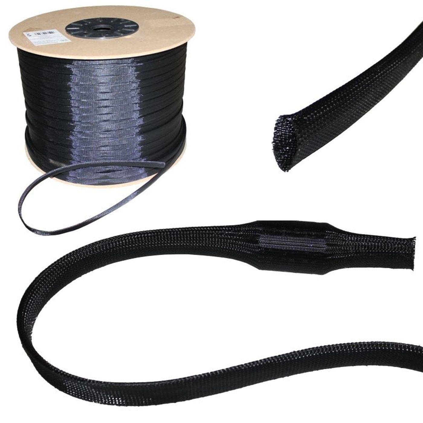 10m Fabric Hose 12mm (8-16mm) Braided sleeving Cable Protection Polyester