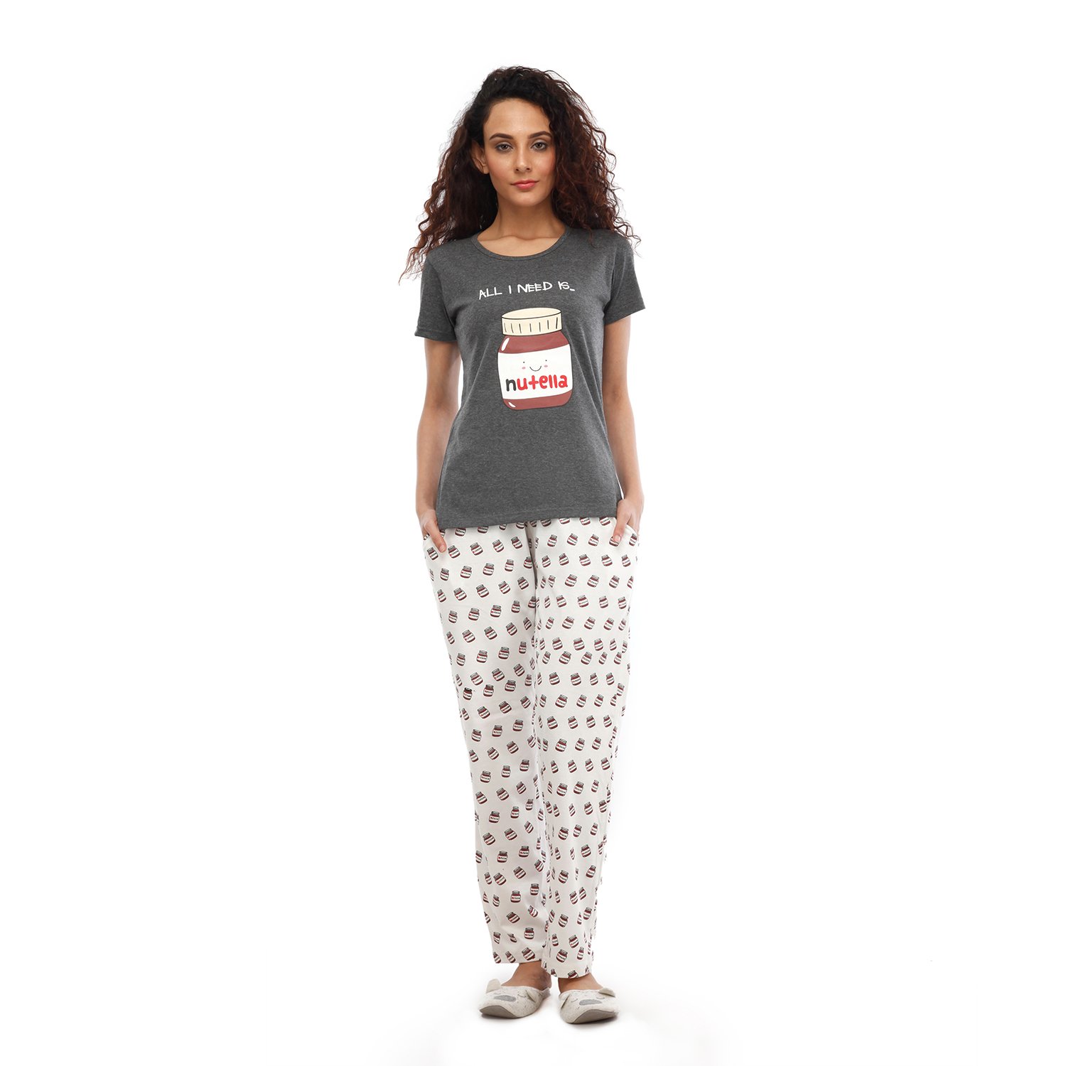 nite flite all i need is nutella cute cotton pajama set