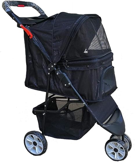 Amazon Co Jp ペットカート ドッグカート ペット用バギー 犬用ベビーカー 猫 バギー 障害者の車椅子ペットロードスター 子犬 年配の犬や猫のための高級ペットベビーカー 安い ディスカウント価格簡単折りたたみ式3輪トラベルペットジョガーマックス 32