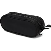 YONBEN Simple Pencil Case with Multiple Pockets Practical Stationery Organizer (Black,Oxford Cloth)