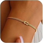 Infinity Love Knot Bracelets for Women Men 925 Sterling Silver Mother Daughter Friendship Couples Bracelets 14K Gold Plated Snake Chain Adjustable Bracelet Mothers Day Valentines Jewelry Gifts