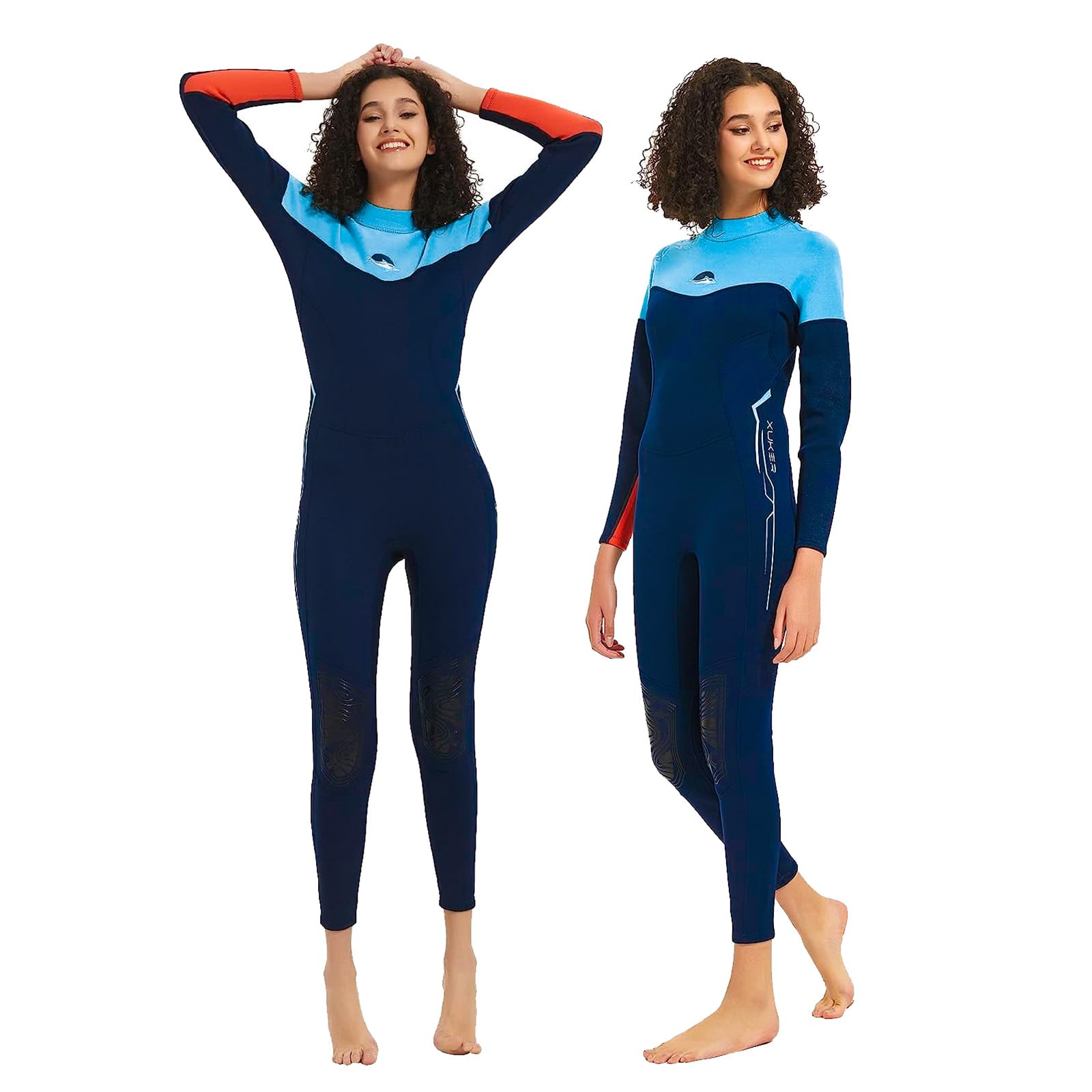Photo 1 of XUKER Wetsuit Women, 2mm Neoprene Long Sleeve Full Body Back Zip Wet Suit in Cold Water for Diving Surfing Snorkeling Kayaking Swimming Scuba Water Sports XL 