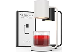 Cozyberry® Querencia™ Candle Warmer Lamp, Compatible with Yankee Candle Large Jar, Metal, Candle Lamp, 110-120V, Dimmable Candle Melter, Candle Warmer Lamp, Small & Large Size Jar Candles (White)