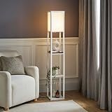 MiniSun White Wooden Floor Lamp with Shelves 159cm 10W Bulb Included view 5