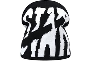 2THESTARS Y2K Beanie for Men Women Knitted Hat Winter Cap Star Design Warm Casual Skullies Cold Weather Knit Outdoor